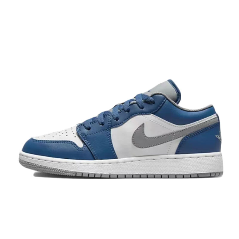 即完売　gadid anoniem  LUKE / BLUE Nike Air Jordan 1 AJ1 Low GS True Blue Grey White Shoes