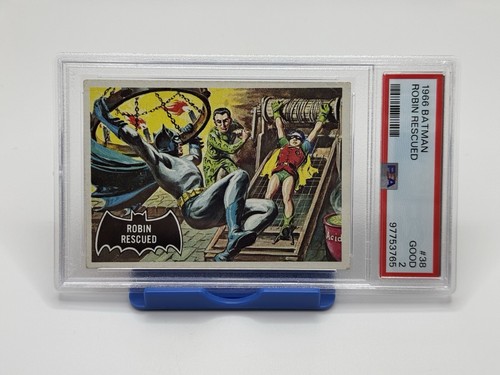1966 Topps Batman Black Bat #38 Robin Rescued — PSA 2