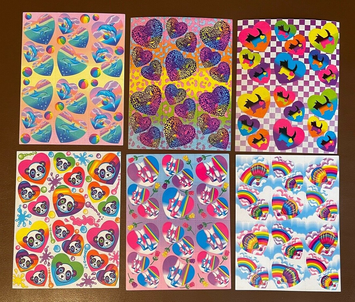 Rare 1990s Vintage Lisa Frank Sticker Sheets Dolphins Hot Air