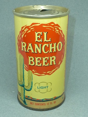 Empty Top Opened 12oz El Rancho Light Beer S.S. Tab-Top ** Nice Example ...