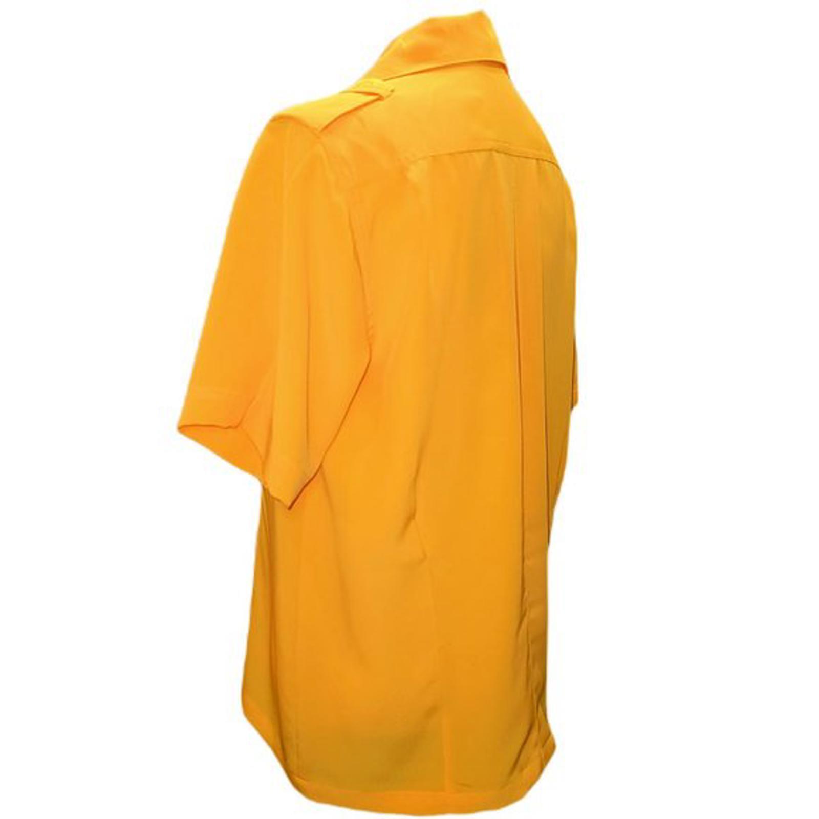 SAINT LAURENT Camicia blusa abito Yves St Clair vintage plissettato pilota nautico bottoni M 8