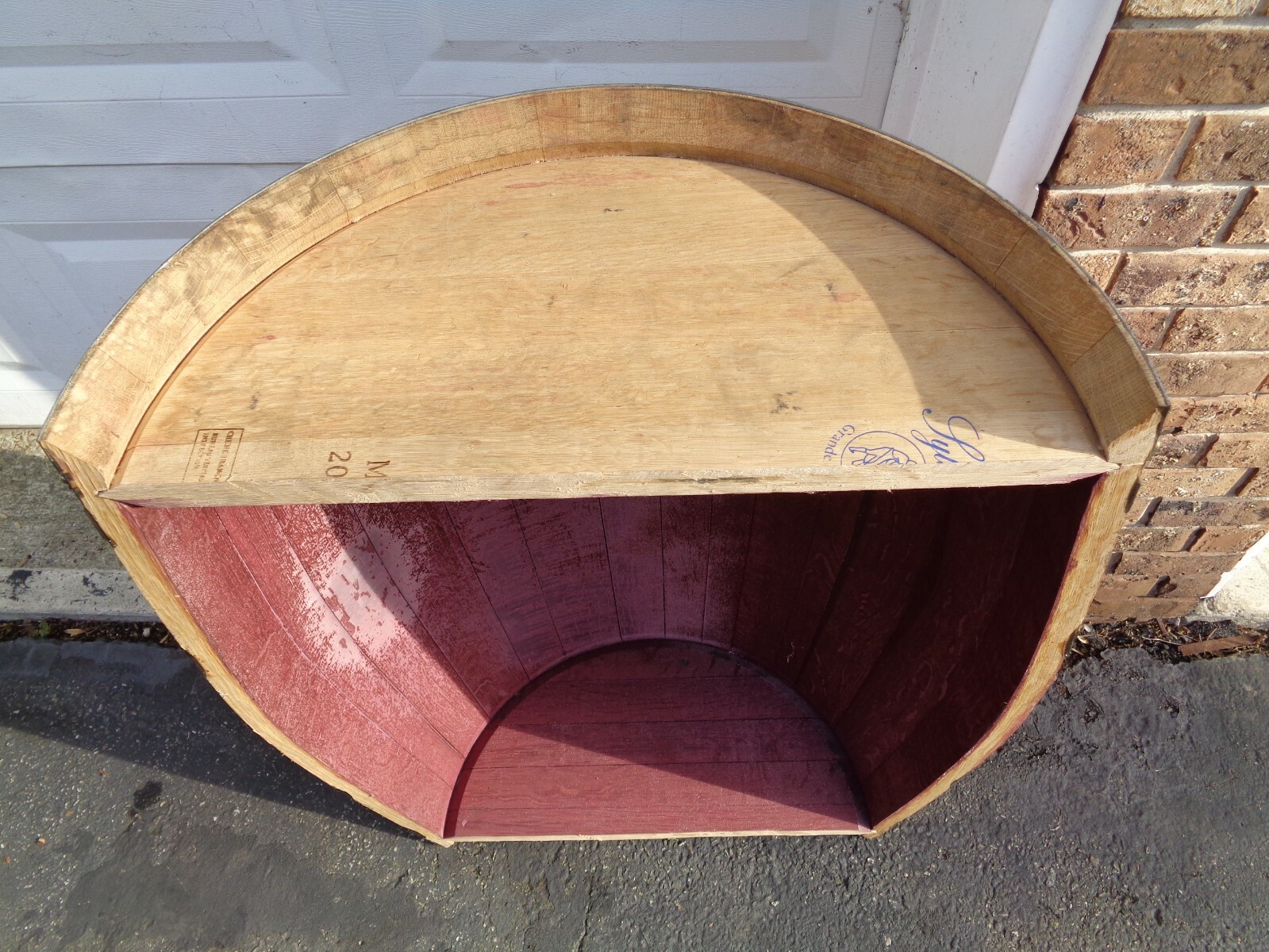 Wine Barrel Furniture VerticallyCut Half Wine Barrel Very Good