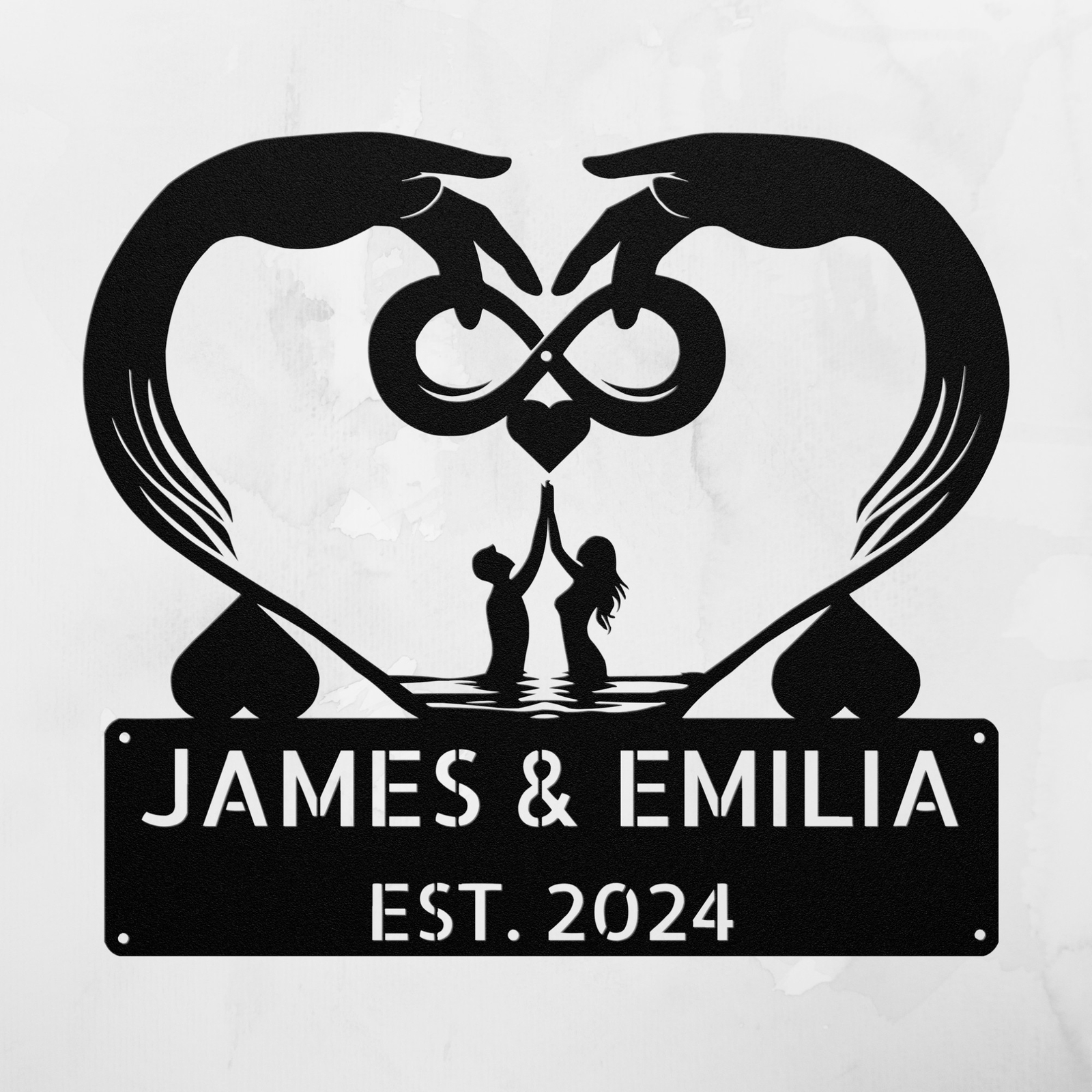 Personalized Infinite Love Metal Sign Custom Home Decor Gift for Couples