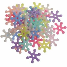 200 Mixed Pastel Color Acrylic Snowflake Spacer Beads 15mm Jewelry Making