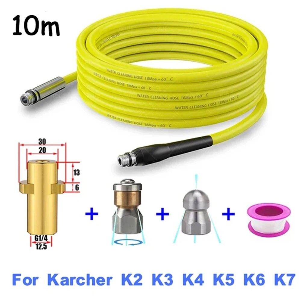 Tuyau de débouchage de canalisation de 10m pour nettoyeur haute pression Karcher