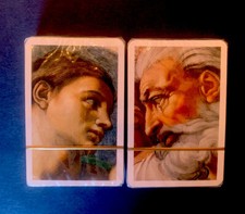 VINTAGE SET 2 PLATNIK MICHELANGELO PLAYING CARDS DOUBLE DECK SISTINE CHAPEL NEW