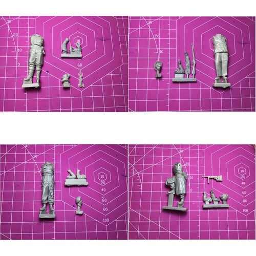 Resin Figuren Modellbausatz im Maßstab 1:35 4 Soldaten Trupp unbemalt unmontiertes Modell - Bild 2 von 2