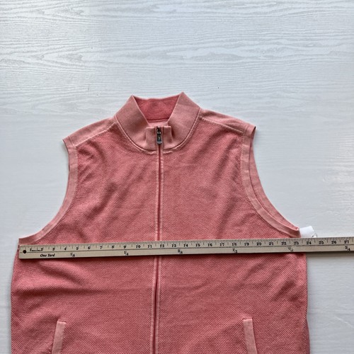 Tommy Bahama Coolside IslandZone Full Zip Vest Mens XLarge Pink Knit Golf New - Picture 7 of 16
