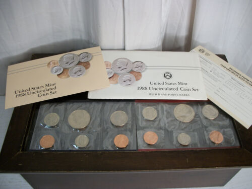 1988 US Mint Uncirculated Coin Set Philadelphia & Denver 10 Coin Set