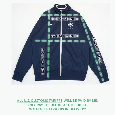 Nike FFF France Navy Blue Track Jacket Men's Size XL | eBay