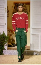 BODE Bucky long sleeve stripe knit tee sweater S Wisconsin red