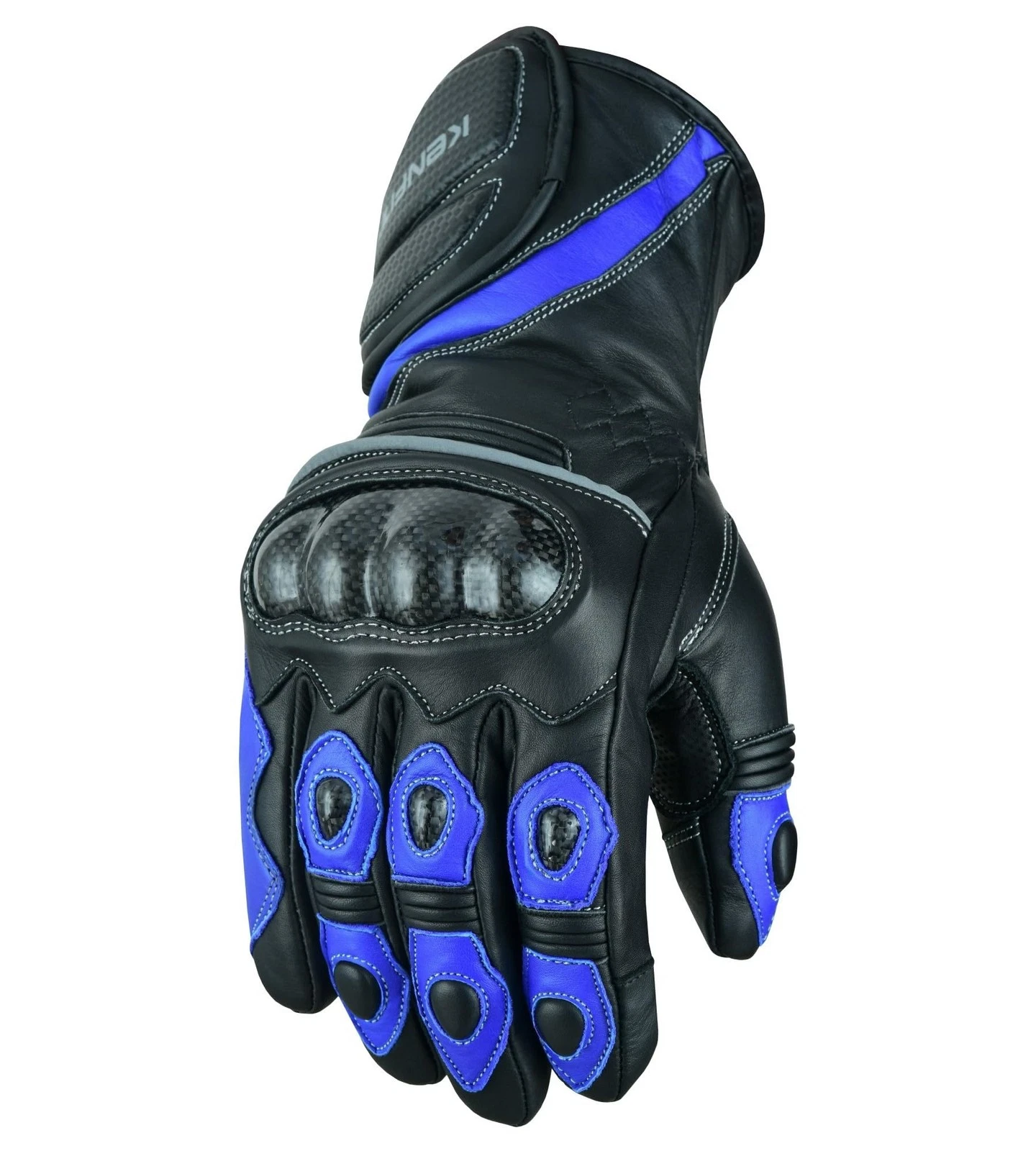 Kenfit CE-Approved Motorcycle Gloves Size M – Leather M, Blue