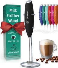 Milk Frother Wand & Electric Stirrer with Stand - Turbo Coffee & Milk Frother Ha
