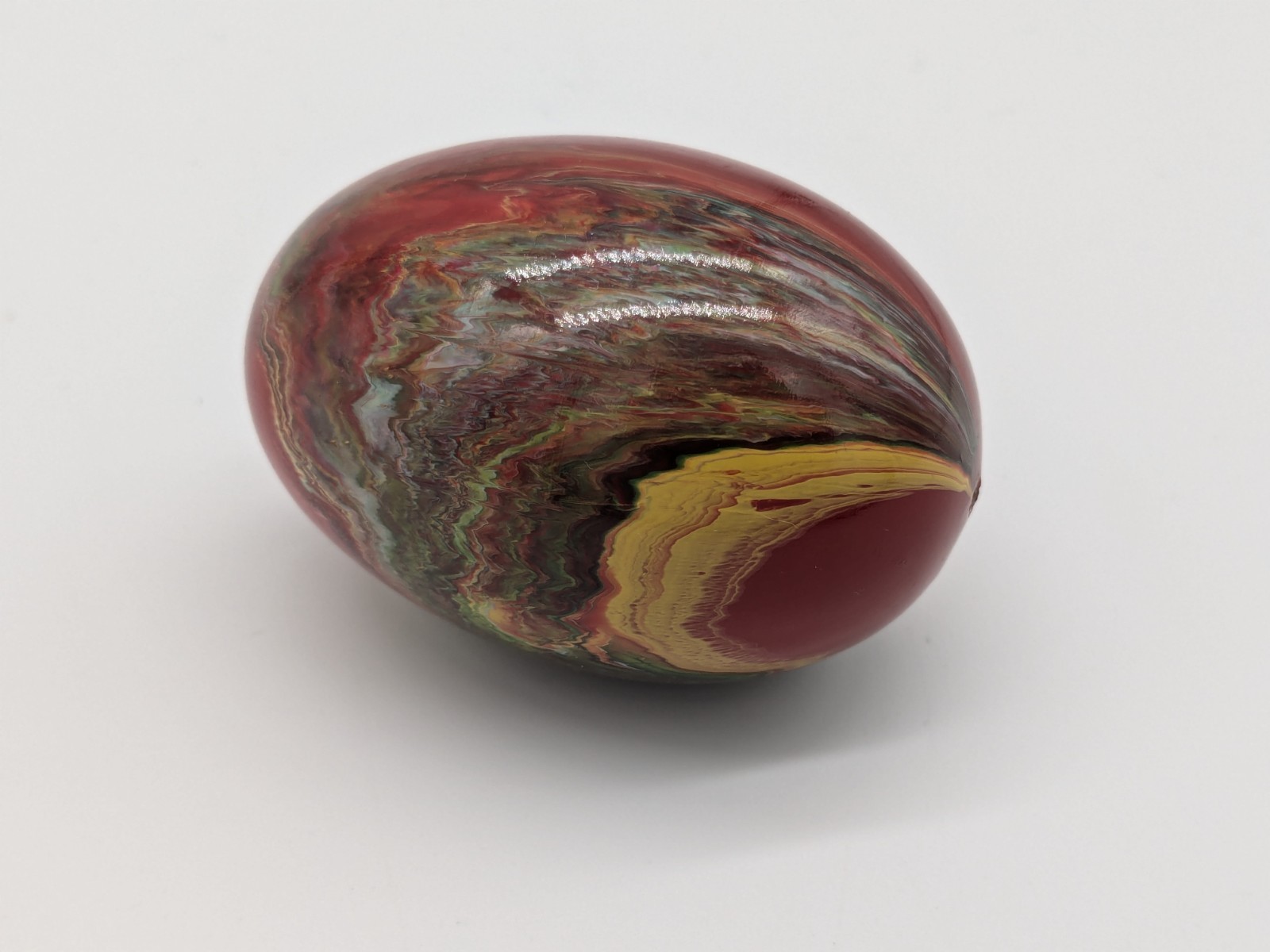 Vintage Handpainted Carved Wooden Egg