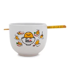 Sanrio Gudetama x Nissin Top Ramen Yolk Poses 20-Ounce Ramen Bowl With