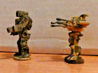 2 METAL Ral Partha Battletech Mech Minis Highlander &  RIFLEMEN .