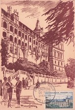 Carte postale postcard 1er Jour first day timbre 1960 CHATEAU DE BLOIS