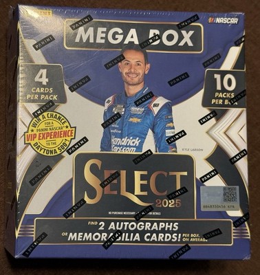 Panini 2025 Select NASCAR MEGA BOX!  2 Autos or Mem Per Box   Factory Sealed!