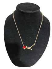 Gold Toned Floral Rose Necklace