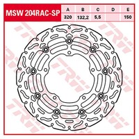 TRW Bremsscheibe 5,5 Mm Ohne ABE (FüR: Yamaha YZF-R1M ABS RN49 17-19 Vorne )