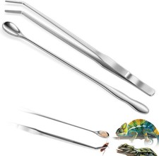 2pcs Reptile Feeding Tongs, Feeding Spoon, Stainless Steel Aquarium Feeding T...