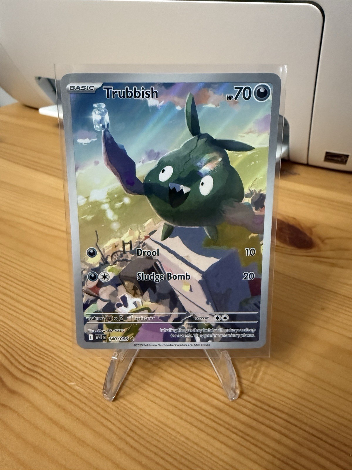 Pokemon TCG Trubbish Holo Rare Card White Flare Eng IR 140/086