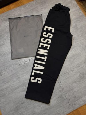 XS Men - Fear of god Essentials Heavy Relaxed Sweatpants Black FW24, Authentic