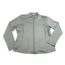 REI Gray Full Zip Mock Neck Athletic Jacket Women's Large USA Made 22X-W-772