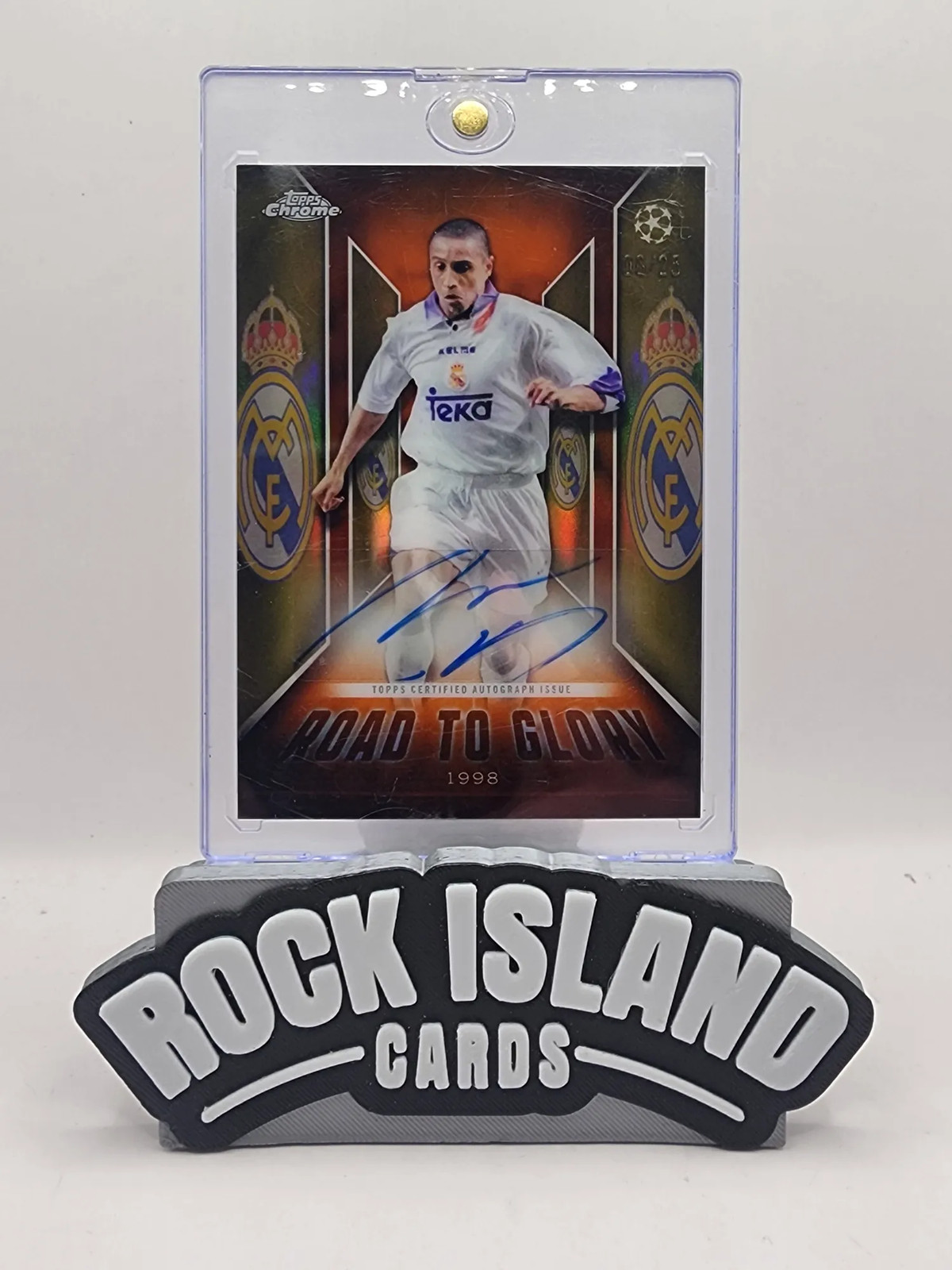 Roberto Carlos 2026 Topps Chrome UEFA Club Competitions Road to Glory Orange /25