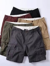 Men Summer Cargo Shorts Casual Loose Fit Multi Pockets Outdoor Workwear Pants