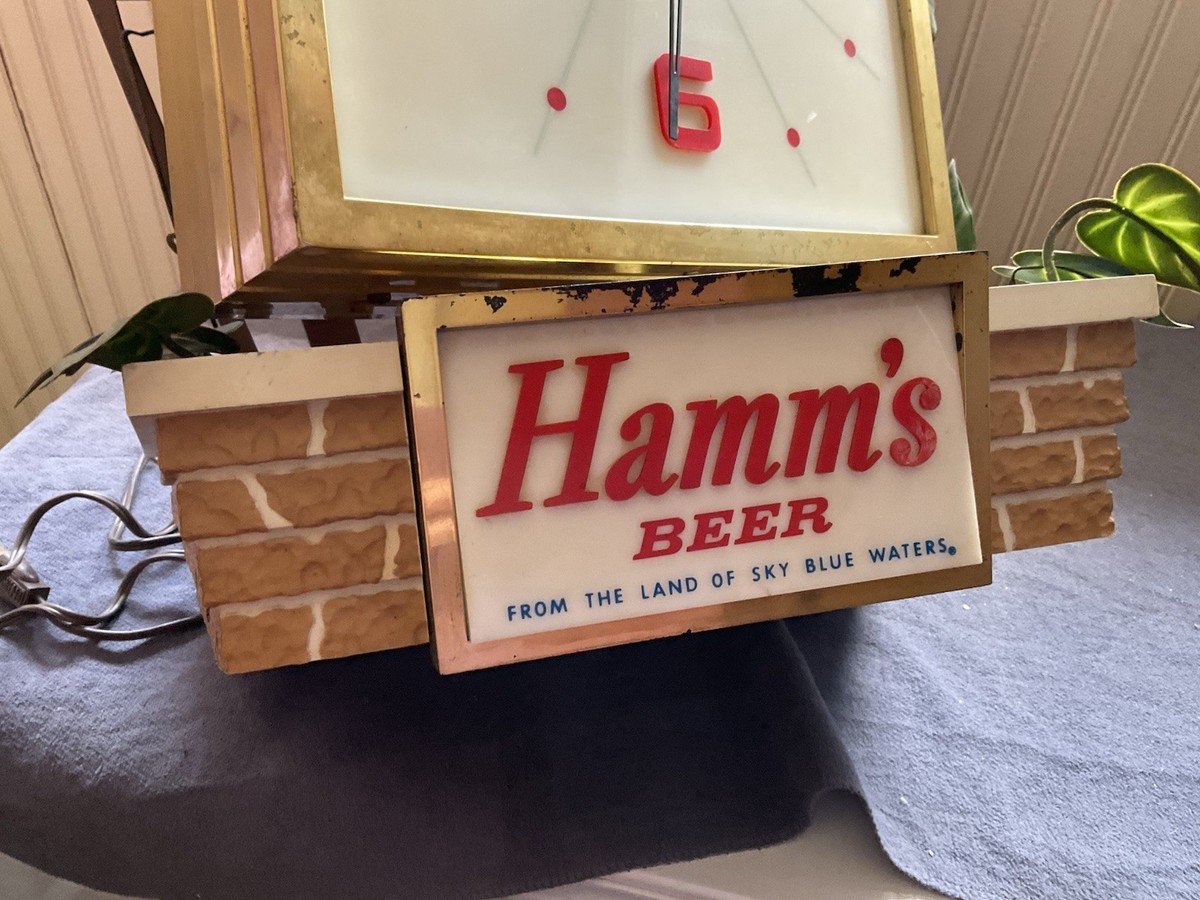 Working VTG Hamm's Beer Rotating Lighted Beer Clock “Rare” | eBay