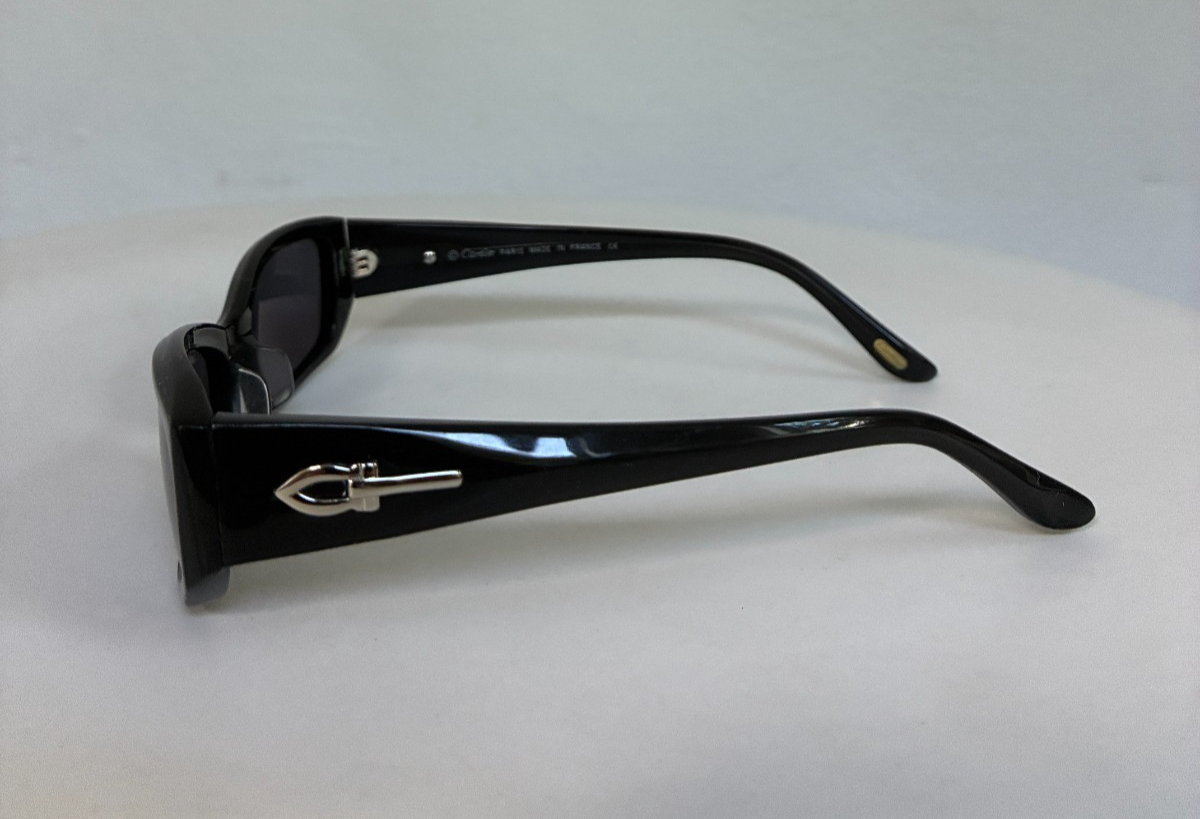 Cartier Vintage Black Sunglasses 52mm France Designer Rare w/ Case Cartier Black Vintage Sunglasses for sale | eBay main image 3