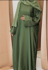 Green Nidha Abaya with Pockets, Size 54