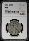 1921-S Walking Liberty Half Dollar 50C NGC F15