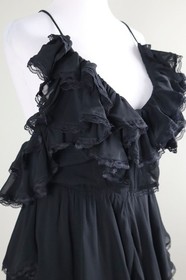 ANTHROPOLOGIE NWT $168 Maeve Scoop Neck Frilly Ruffled Lace Romper Size XS