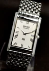 Vintage Seiko Slim Tank Quartz Men White Dial Dress Watch-Free DDP Shipping