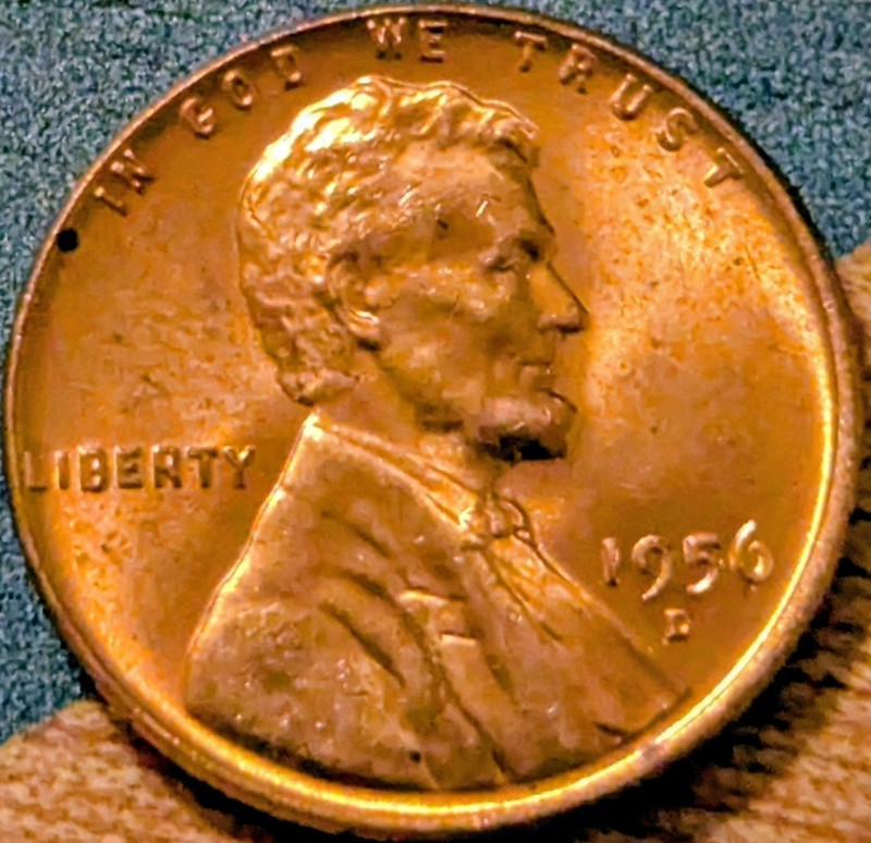 1956-D Lincoln Wheat Small Cent Bronze Circulated Business Strike Uncertified
