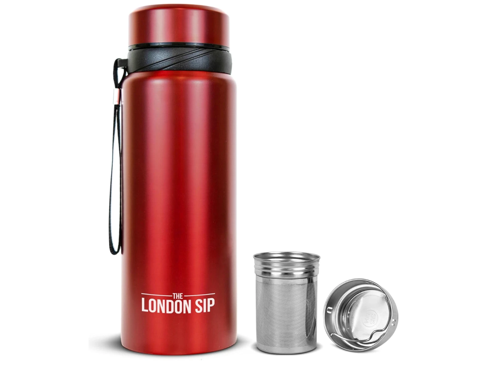 London Sip 25oz Tea Infuser Bottle 750ml Insulated Stainless Steel Open Box