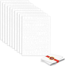 1210 Self-Adhesive Vinyl Letter and Number Stickers for DIY Crafts White