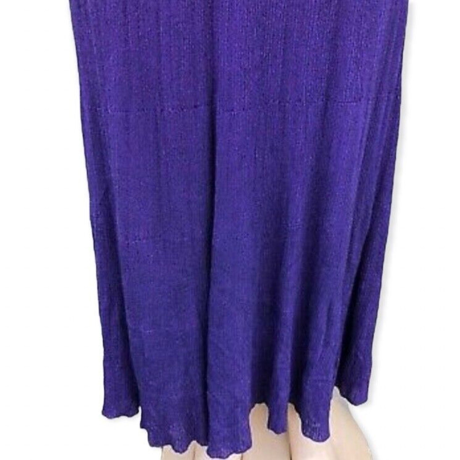 Zara Womens Metallic Shimmer Purple Long Maxi Knit Dress Size Medium thumbnail 9