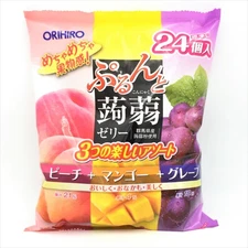 Orihiro Konjac FruitJelly-Peach & Mango & Grape 24 Pc 蒟蒻果凍 混合口味 【蜜桃+芒果+紫葡萄】