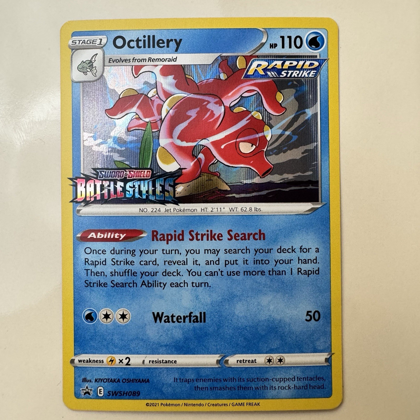 Pokémon Octillery SWSH089 Black Star Promos Prerelease Stamped Promo Holo NM