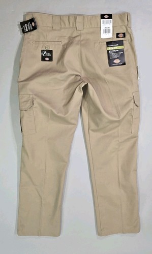 Dickies Slim Fit Cargo Pants Khaki Size 36x32 New With Tags Cell Phone Pocket - Picture 2 of 9