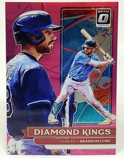 2022 Donruss Baseball Brandon Lowe Diamond Kings #1 Pink Holo Prizm -Tampa Bay