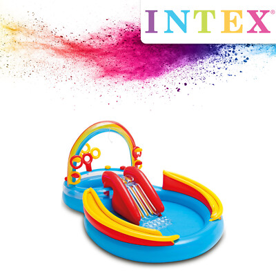 Intex Rainbow Ring Play Center Kinderpool mit Rutsche Badeinsel Planschbecken