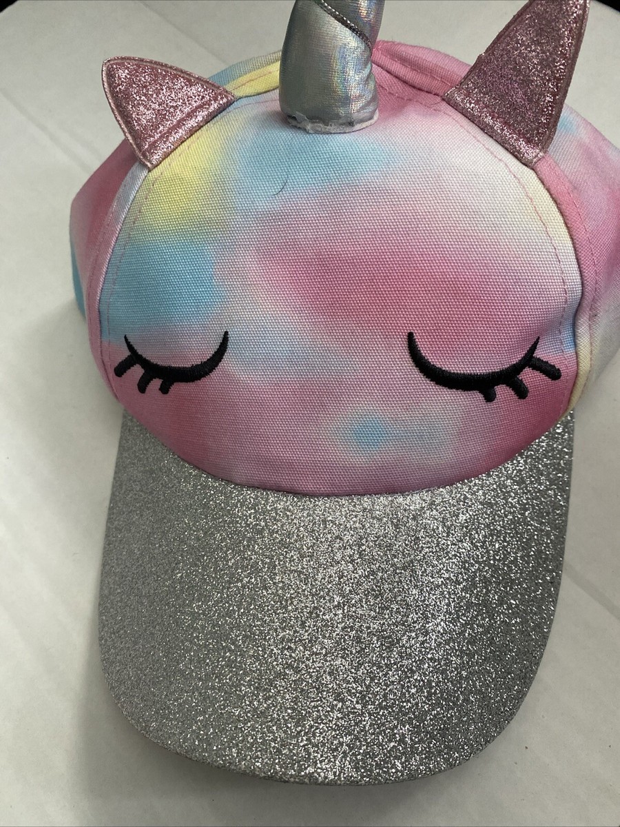 NWT Crystal Embellished Unicorn On Tie Dye Bling Ponytail Ball Cap Ladies Blue & Purple Tye Dye Unicorn BLING Ball Cap Hat NEW  main image 4