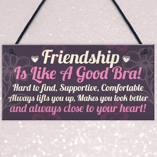 Handmade Friendship Sign Best Friend Shabby Chic Plaque Thank You Gift Keepsake - Picture 3 of 9