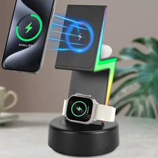 3 In 1 Magnetic Wireless Charger Charging Station For Airpods iWatches iPhone