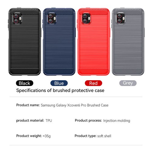 Luxury Shockproof Classic TPU Brushed Cover Case For Samsung Galaxy Xcover6 Pro - Picture 2 of 15