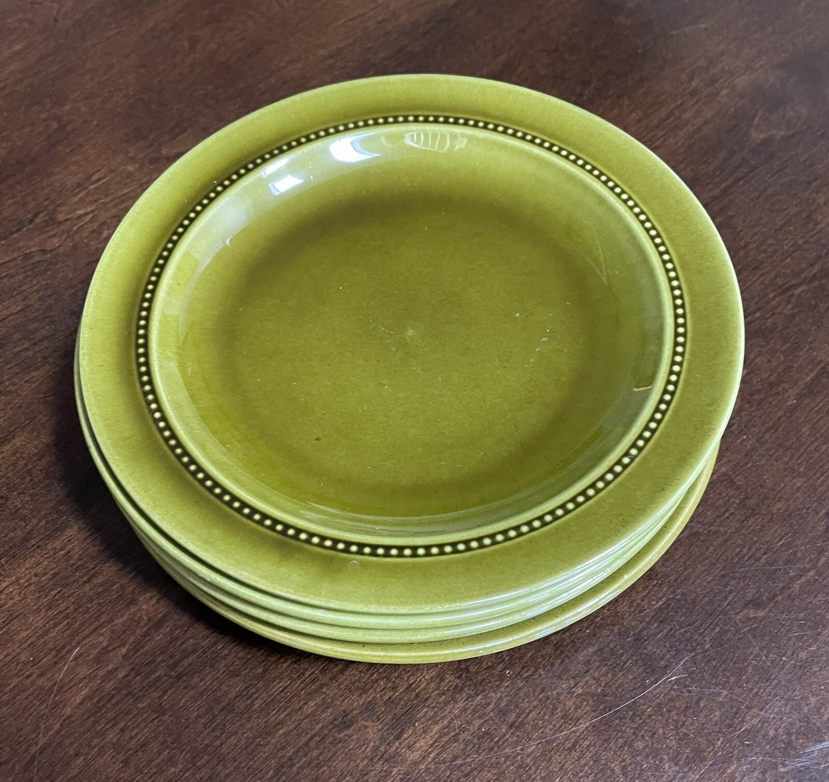 Set Of 4-Hoganas Keramik Swedish Design Apple Green 8.5” Plates | eBay